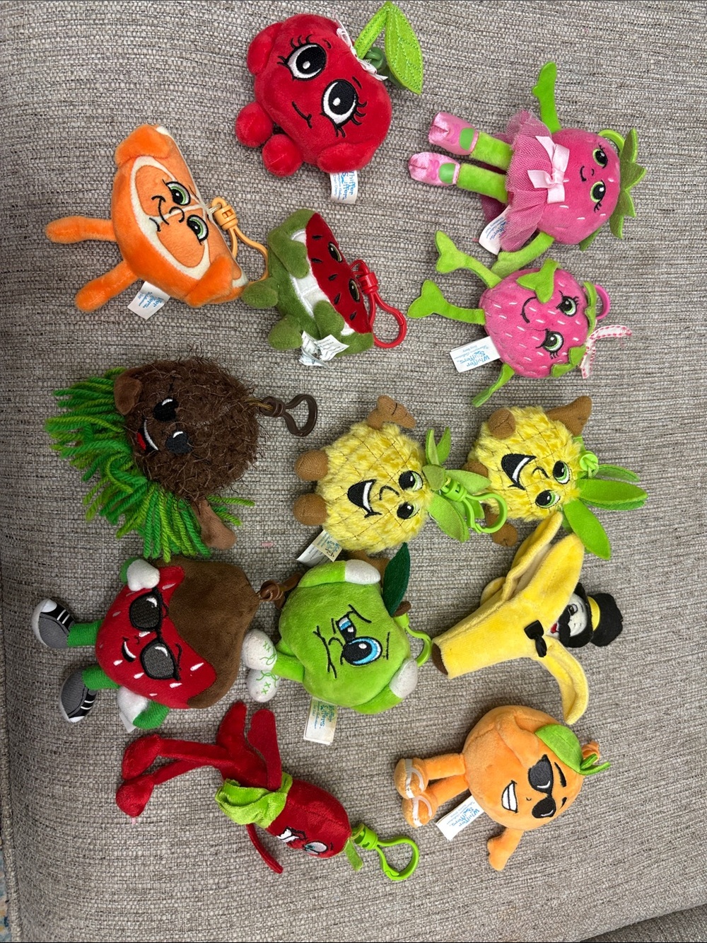 13 Plush Fruit Whiffer Sniffer Character Keychains